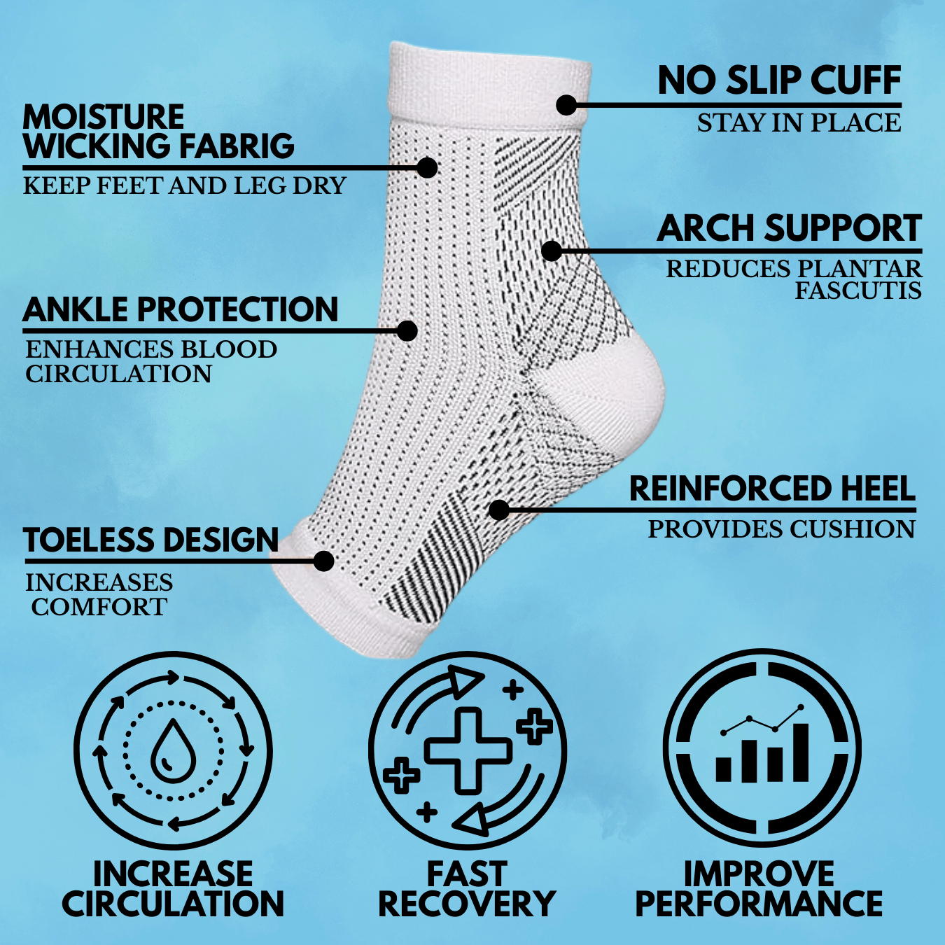 TheraHeel™  - Neuropathy Compression Socks for Foot Pain and Swelling Relief. (Buy 1 Get 1 Free)