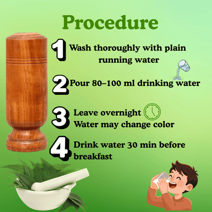 Detox Glass - Body Detox Wooden Water Glass (100% Natural Neem Wood)